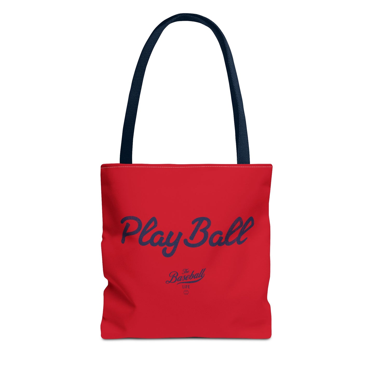 Play Ball Tote Bag_Red with Navy Print