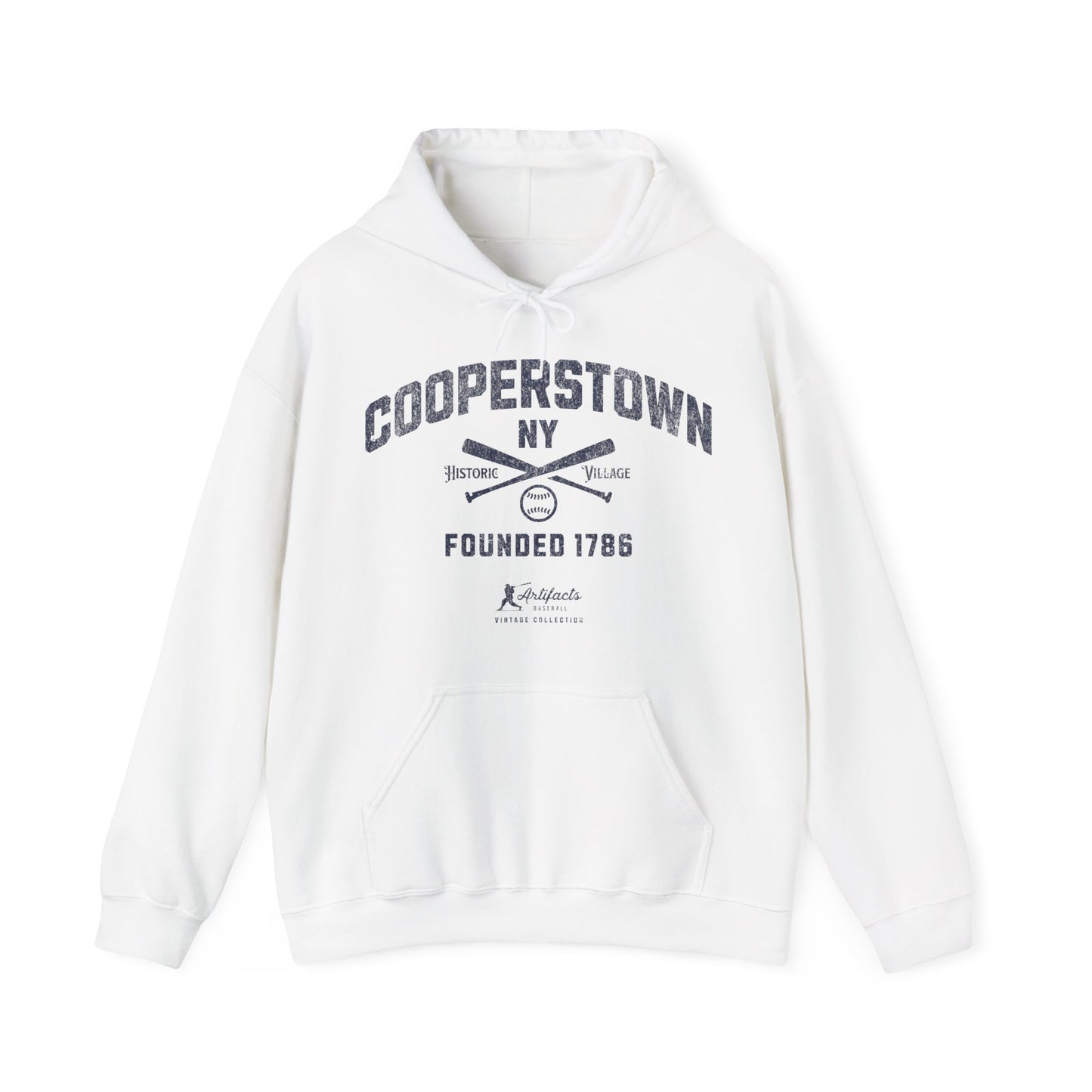 Cooperstown, NY Hoodie - Navy Print