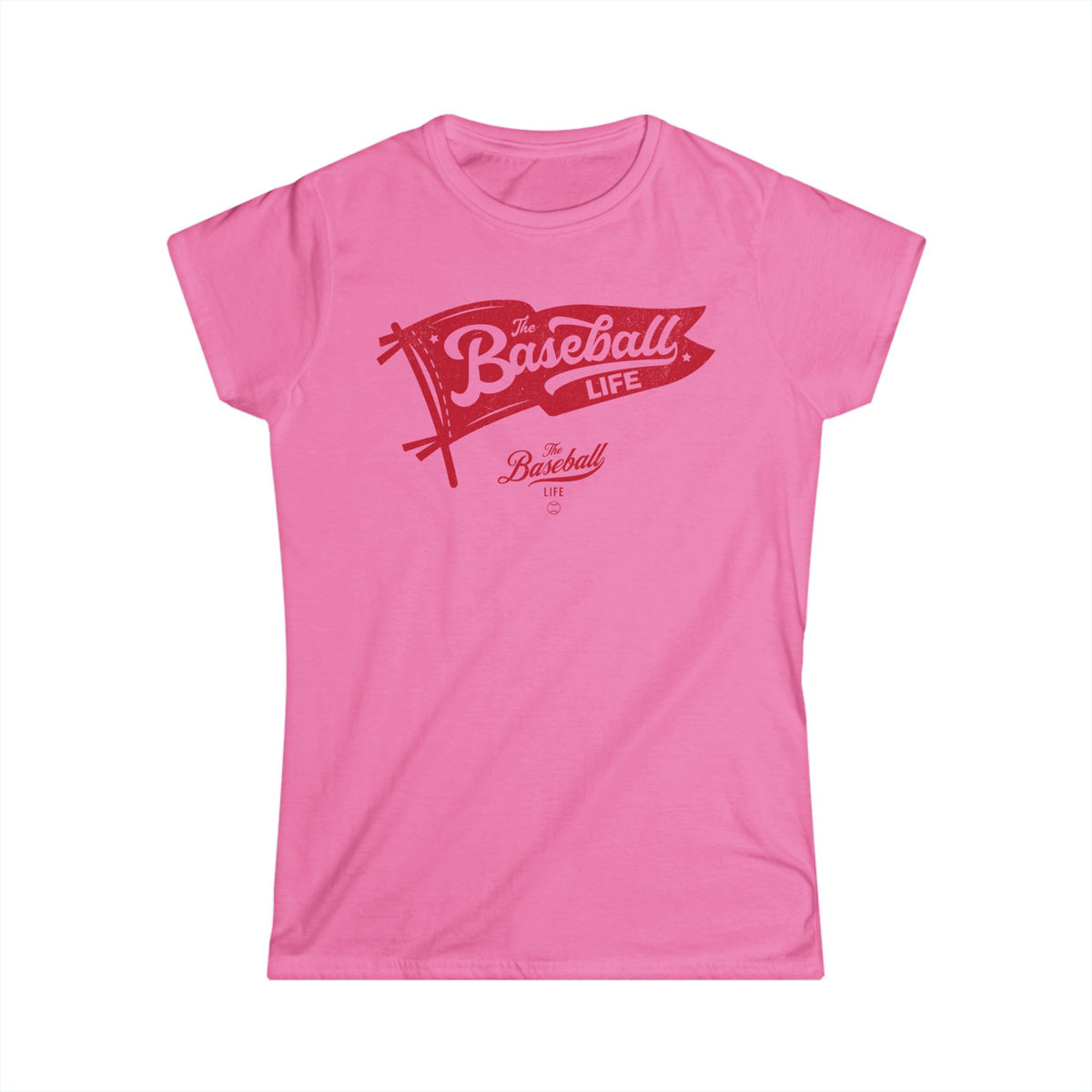 Vintage Baseball Pennant Women's T-Shirt - Red Print