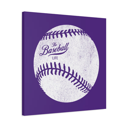 Weathered Baseball Wall Art Canvas_Purple