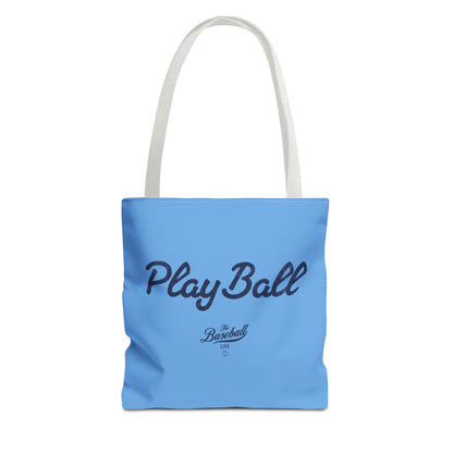 Play Ball Tote Bag_Carolina Blue with Navy Print