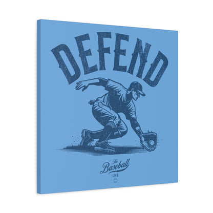 Defend Infielder Wall Art Canvas_Carolina Blue