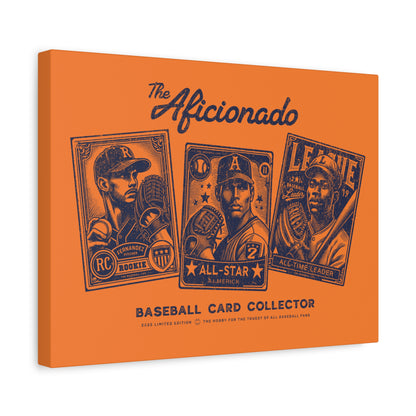 The Aficionado Baseball Card Collector Wall Art Canvas_Orange