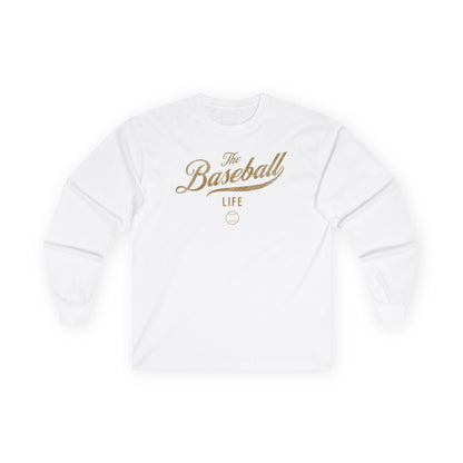 The Baseball Life Long Sleeve T-Shirt_Old Gold Print