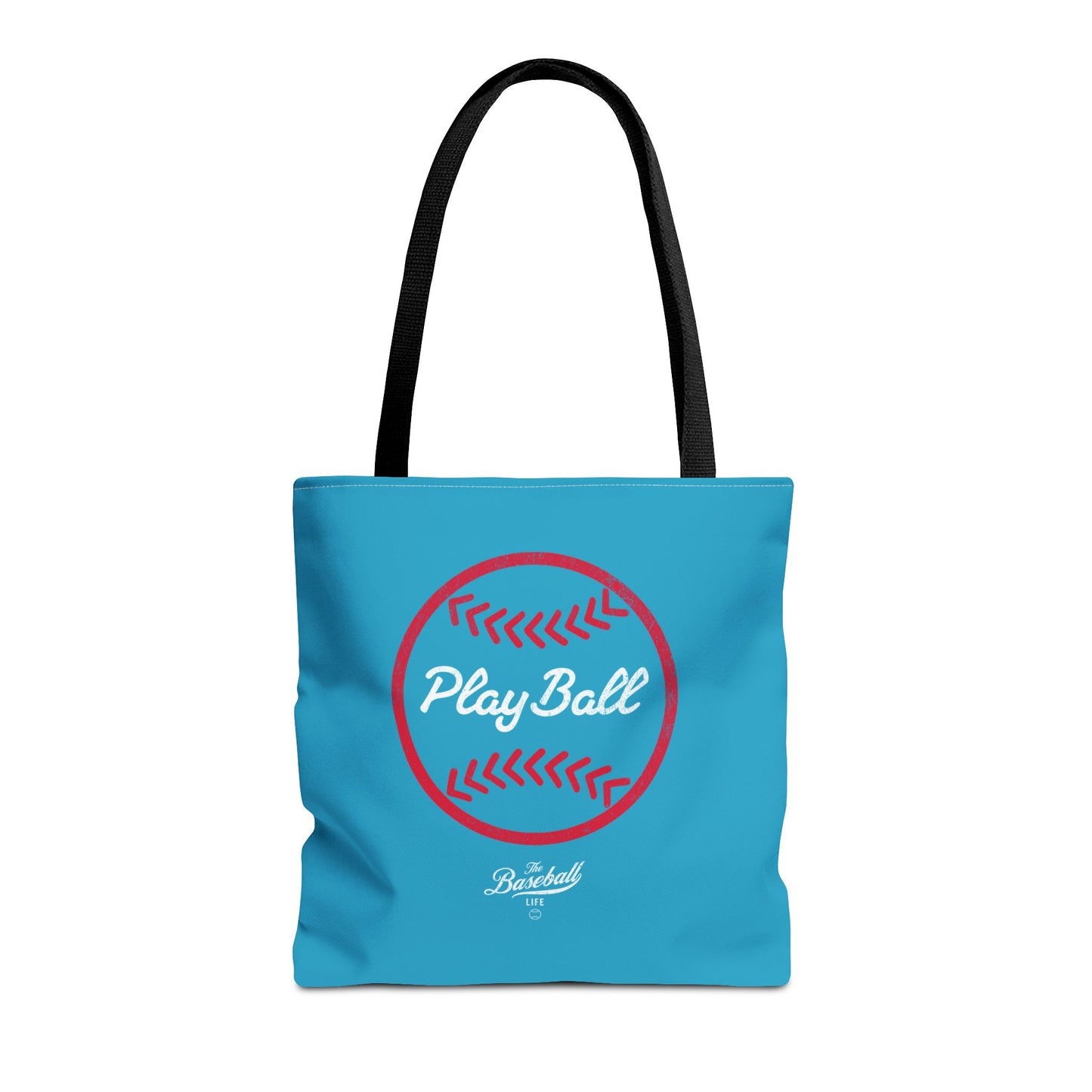 Baseball Icon Play Ball Tote Bag_Turquoise