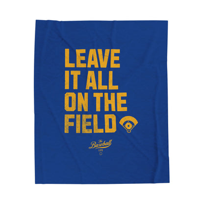 Velveteen Plush Blanket_Leave It All On The Field_Royal Blue