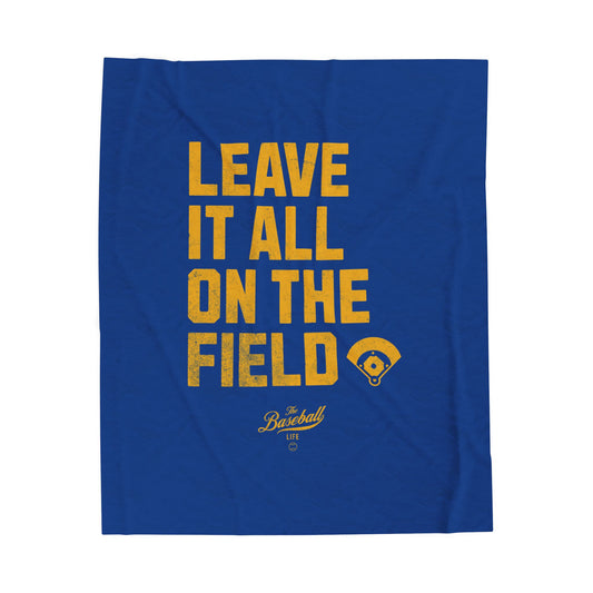 Velveteen Plush Blanket_Leave It All On The Field_Royal Blue