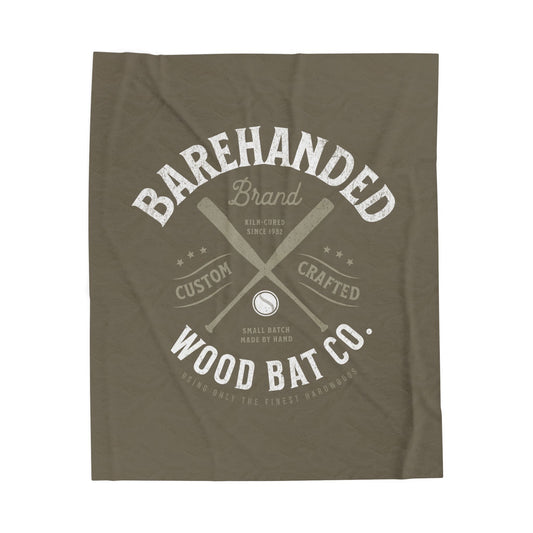 Velveteen Plush Blanket_Barehanded Wood Bat Co._Army