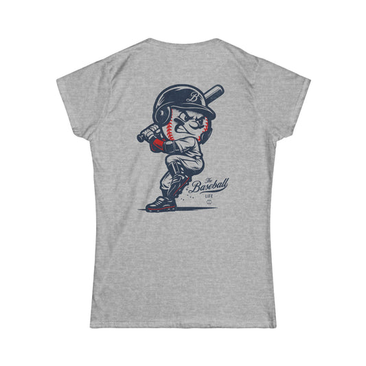 Mr. Baseball Mascot Batting Women's T-Shirt