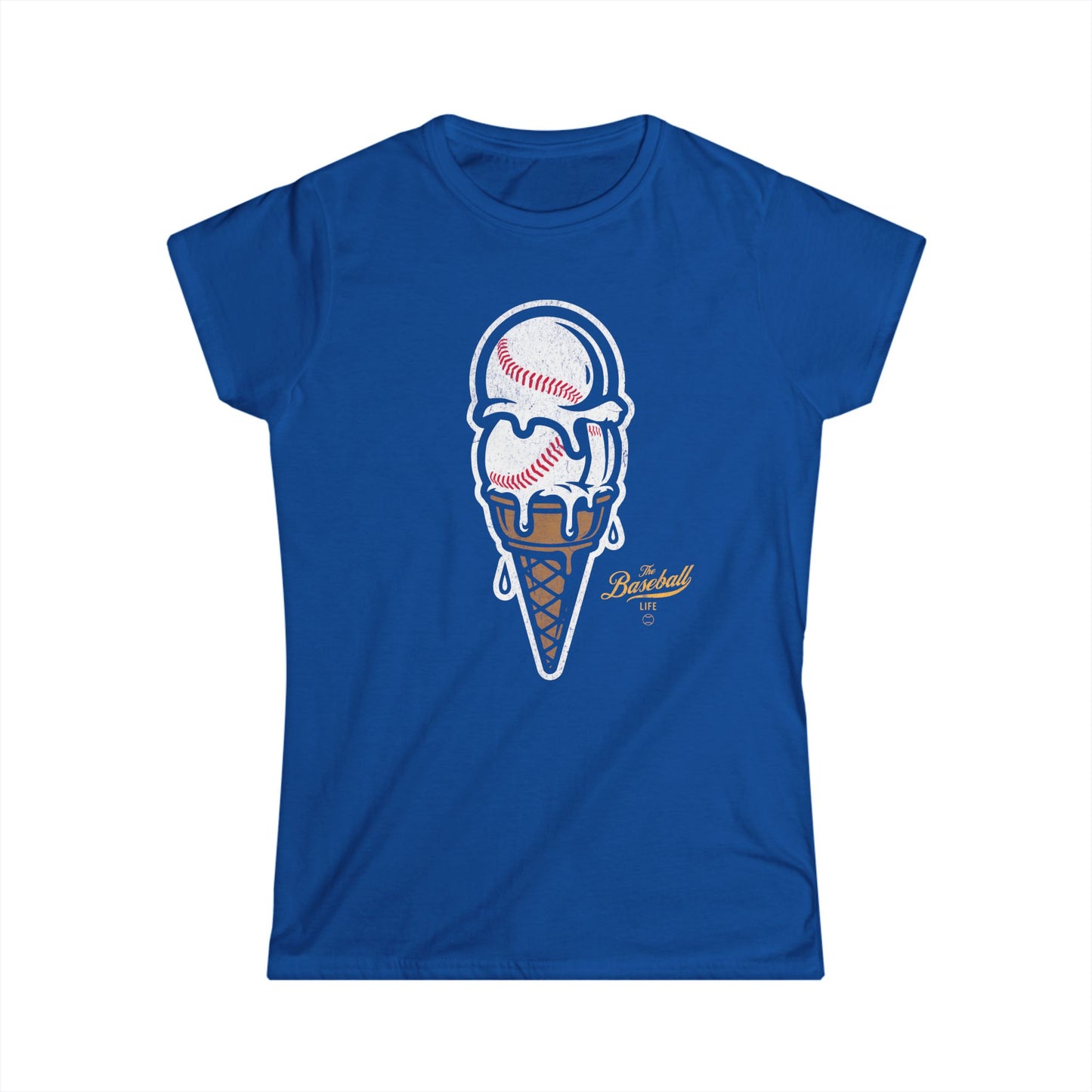 Women's Baseball Ice Cream Cone T-Shirt