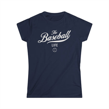 The Baseball Life Classic Script Tee_Women's_White Print