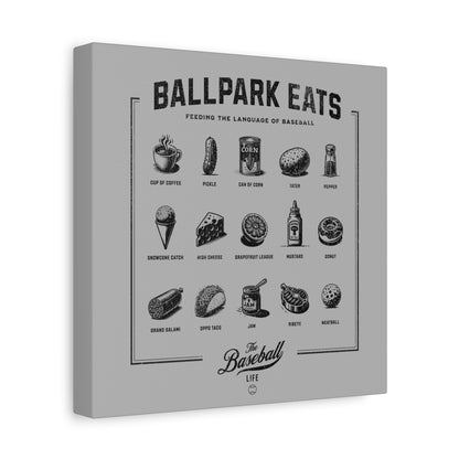 Ballpark Eats_Feeding the Language of Baseball Wall Art Canvas_Silver Gray
