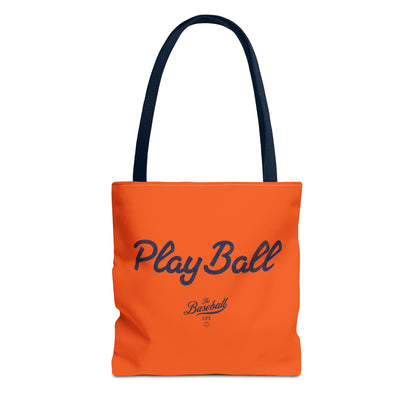 Play Ball Tote Bag_Orange with Navy Print