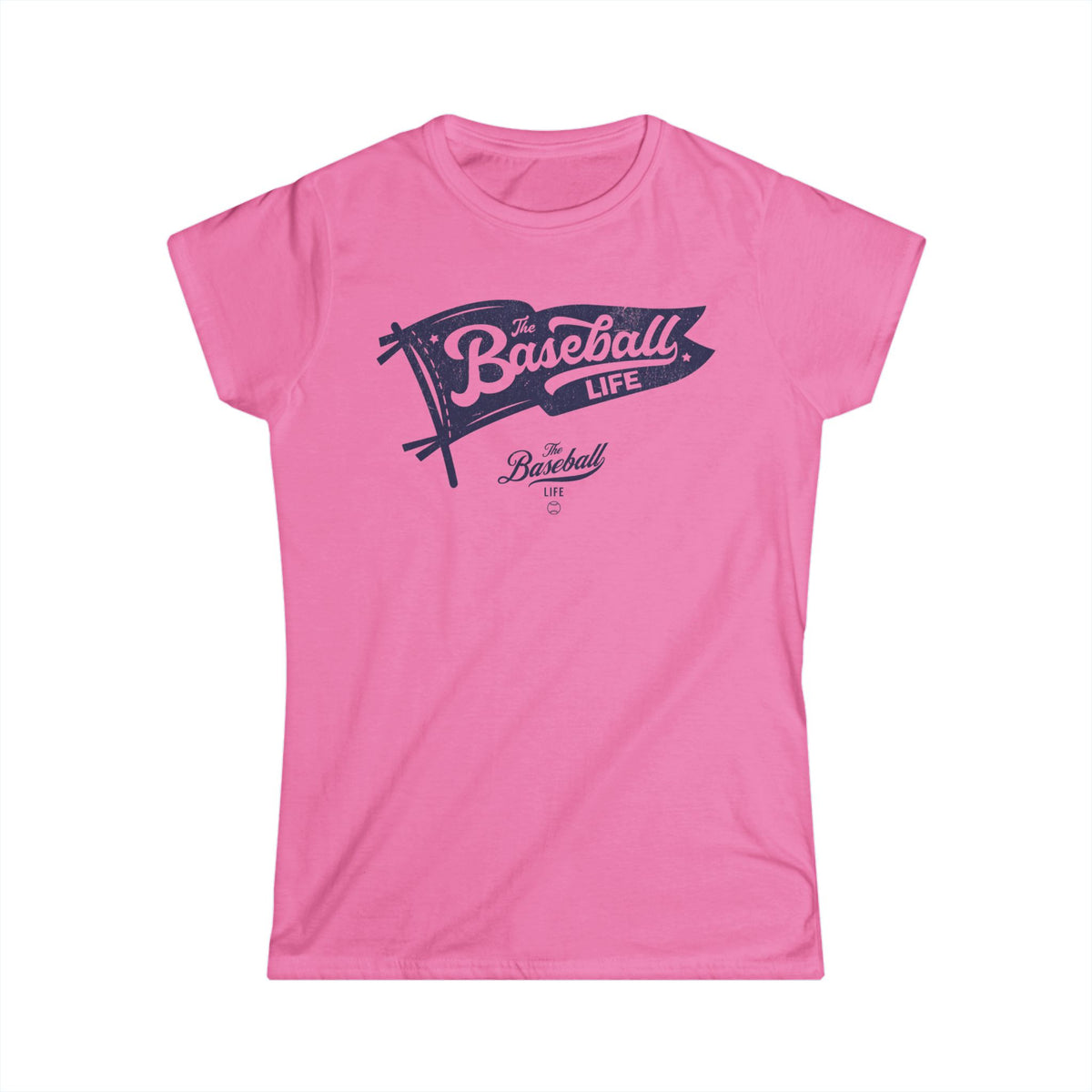 Vintage Baseball Pennant Women's T-Shirt - Navy Print