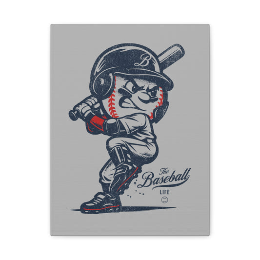 Mr. Baseball Mascot Batting Wall Art Canvas - Vertical