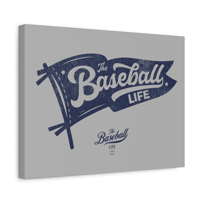 Classic Pennant Wall Art Canvas_Navy Print on Gray