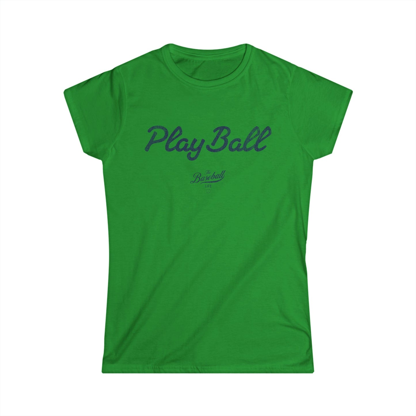 Women's Play Ball Baseball T-Shirt - Navy Print