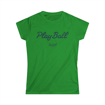 Women's Play Ball Baseball T-Shirt - Navy Print