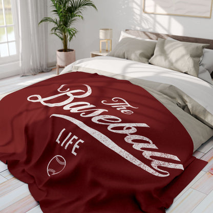Fleece Blanket_Maroon w White Print