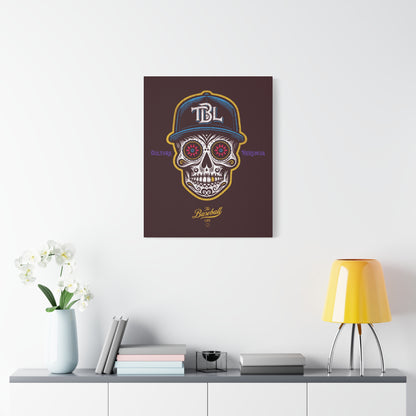 Beisbol Sugar Skull Series_Player 1 Wall Art Canvas_Coffee