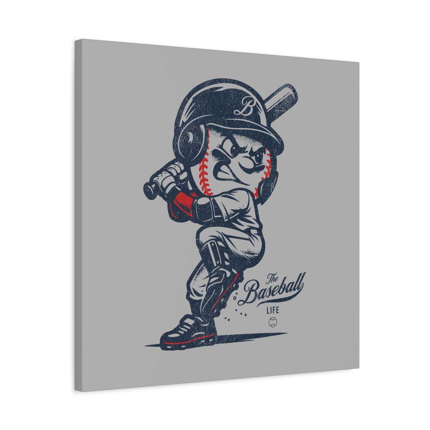 Mr. Baseball Mascot Batting Wall Art Canvas