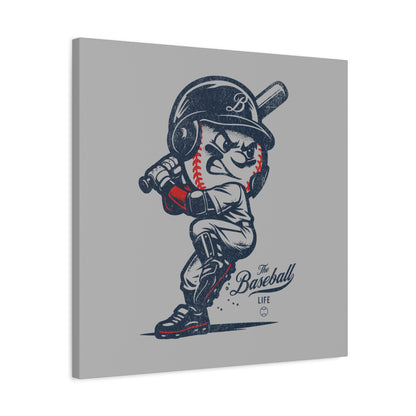 Mr. Baseball Mascot Batting Wall Art Canvas