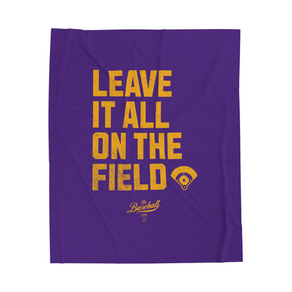 Velveteen Plush Blanket_Leave It All On The Field_Purple