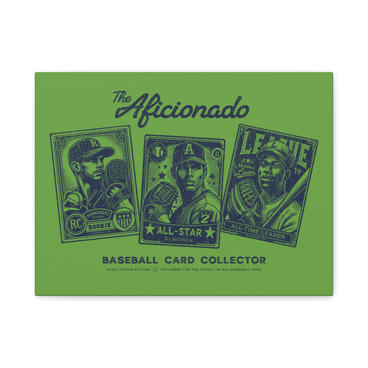 The Aficionado Baseball Card Collector Wall Art Canvas_Grass Green