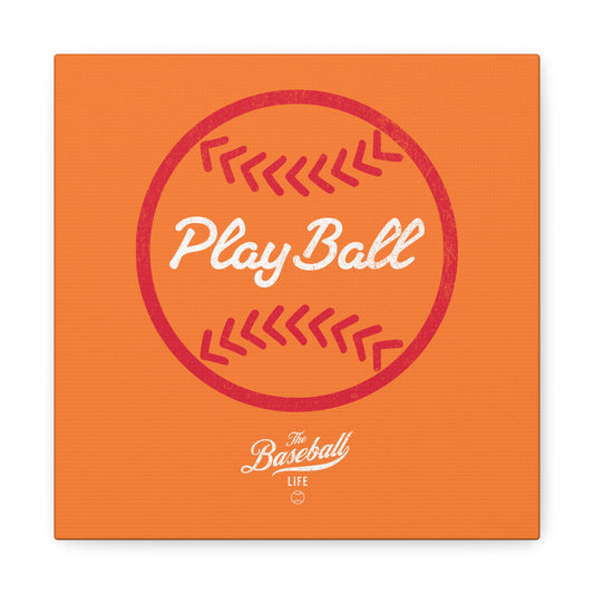 Play Ball Graphic Baseball Wall Art Canvas_Orange