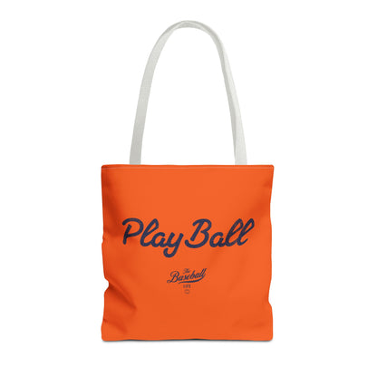 Play Ball Tote Bag_Orange with Navy Print