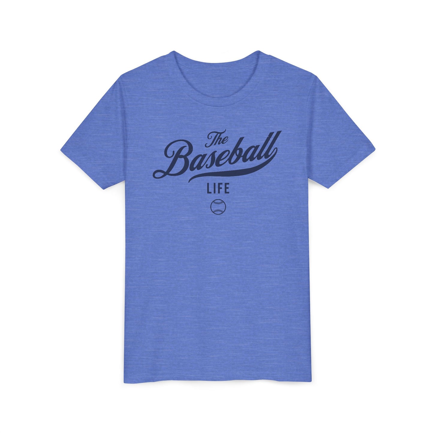 Youth The Baseball Life Classic Script T-Shirt_Navy Print