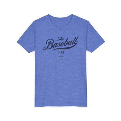 Youth The Baseball Life Classic Script T-Shirt_Navy Print