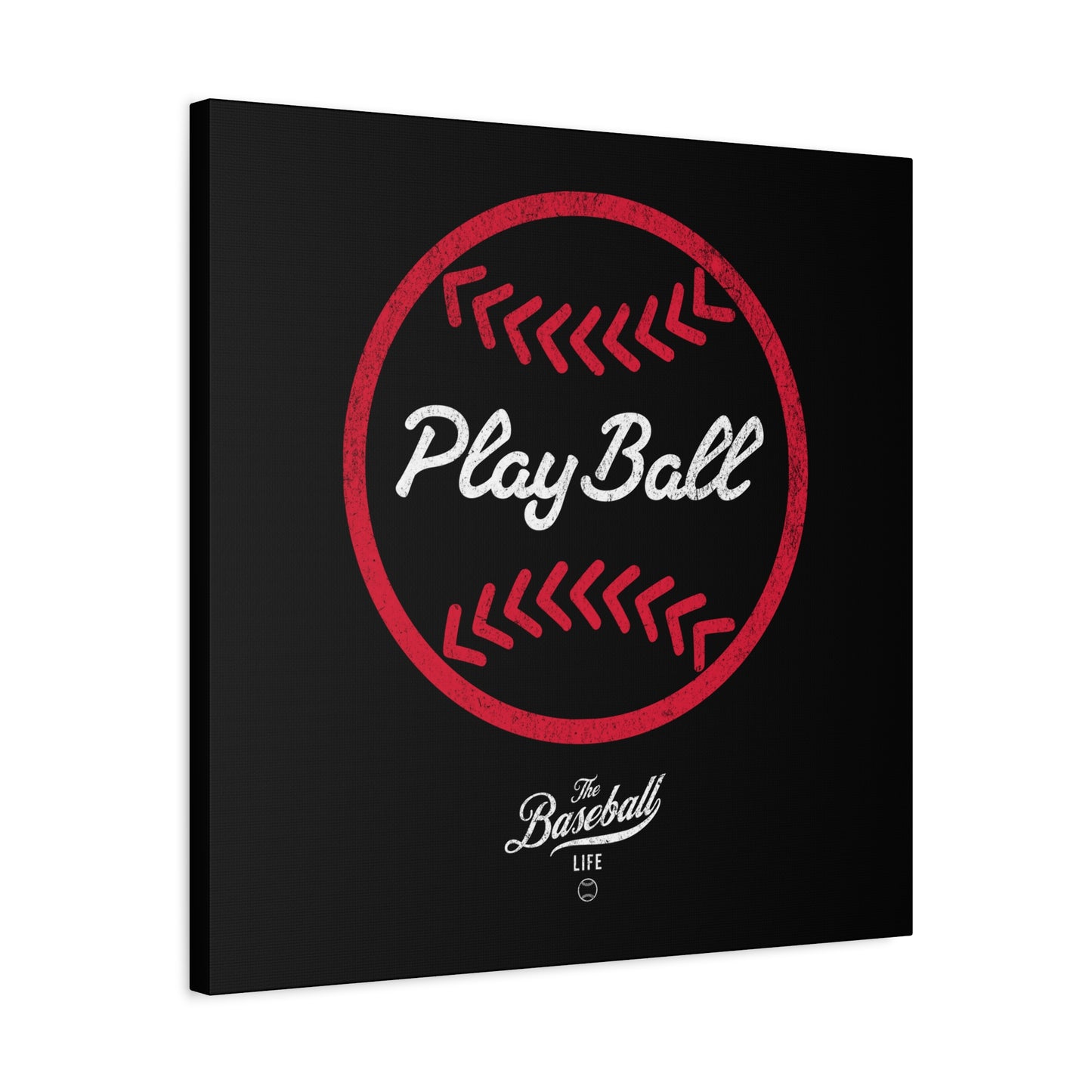 Play Ball Graphic Baseball Wall Art Canvas_Black