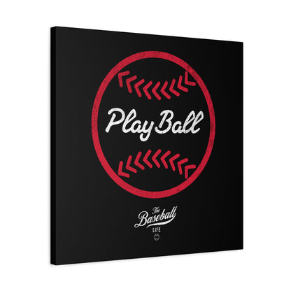 Play Ball Graphic Baseball Wall Art Canvas_Black