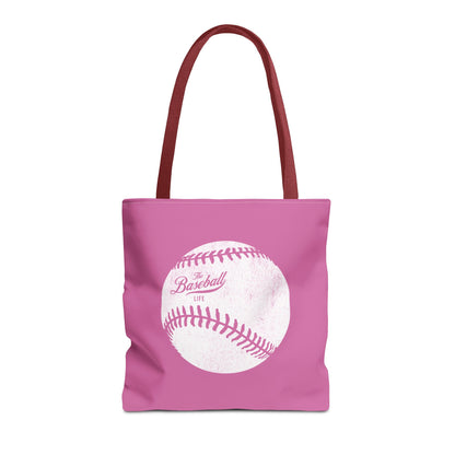 Weathered Baseball Tote Bag_Bubble Gum