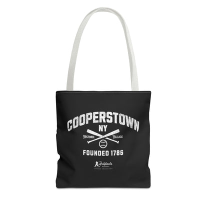 Cooperstown, NY Tote Bag_Black w White Print
