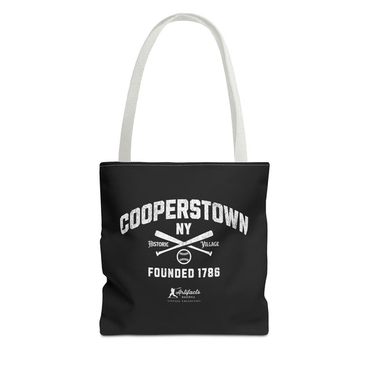 Cooperstown, NY Tote Bag_Black w White Print