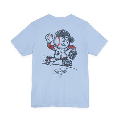 Mr. Baseball Mascot Pitching T-Shirt
