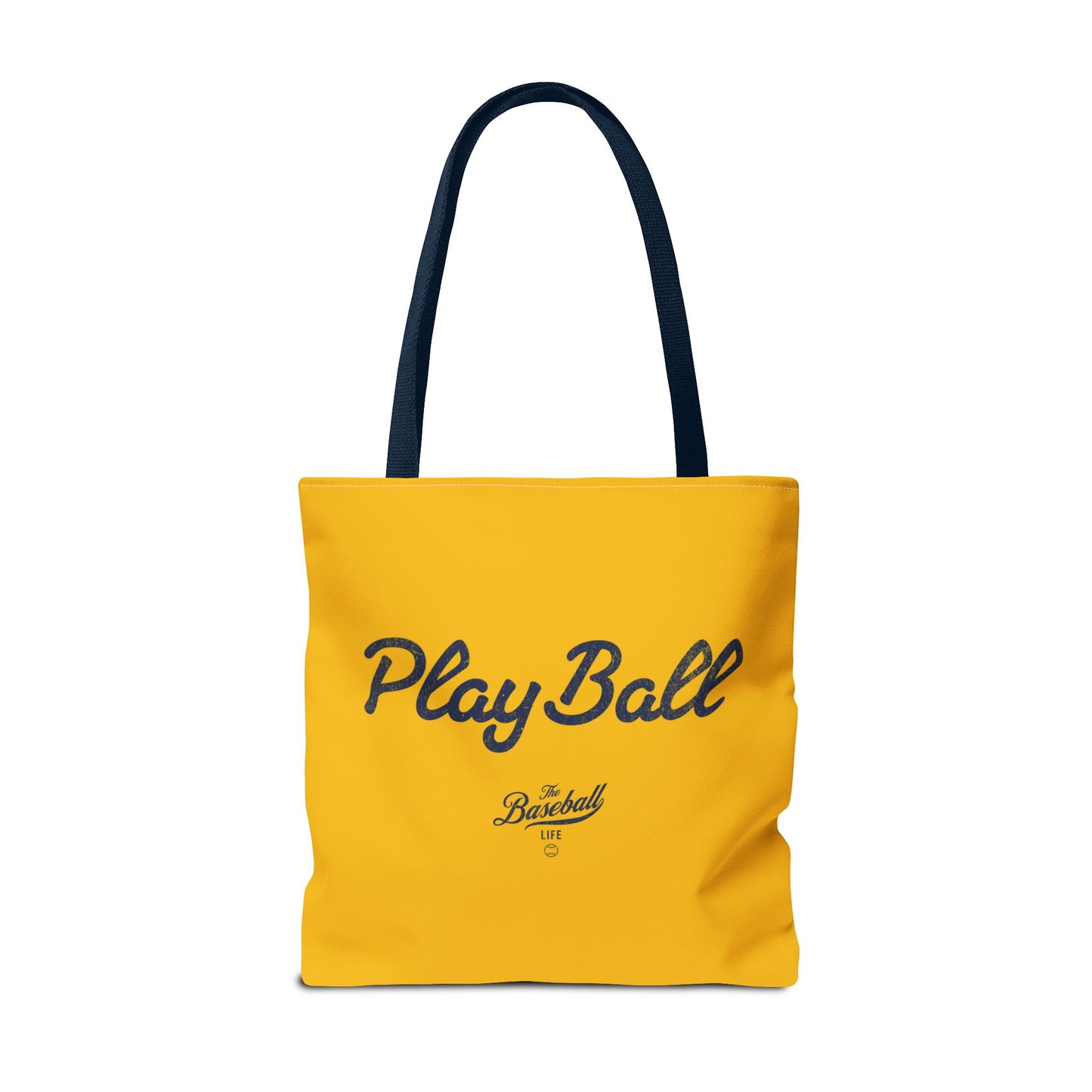 Play Ball Tote Bag_Yellow Gold with Navy Print