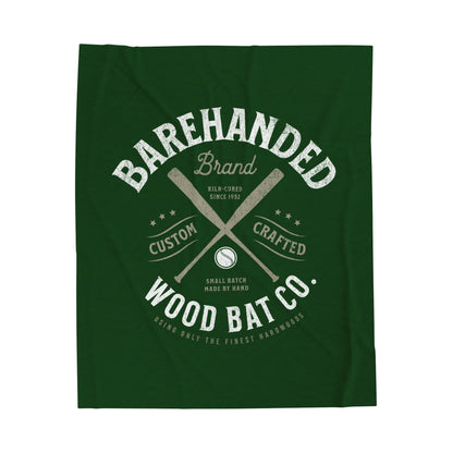 Velveteen Plush Blanket_Barehanded Wood Bat Co._Dark Forest Green
