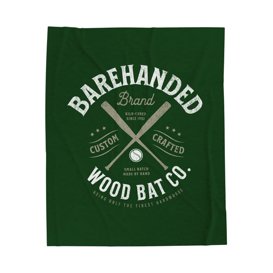 Velveteen Plush Blanket_Barehanded Wood Bat Co._Dark Forest Green