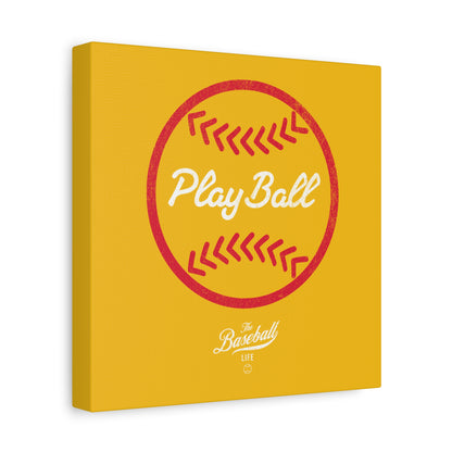Play Ball Graphic Baseball Wall Art Canvas_Yellow Gold