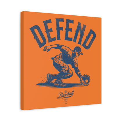 Defend Infielder Wall Art Canvas_Orange