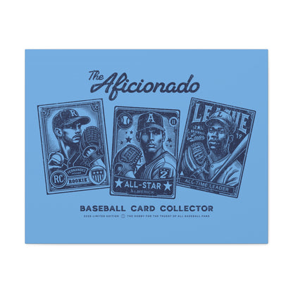 The Aficionado Baseball Card Collector Wall Art Canvas_Carolina Blue