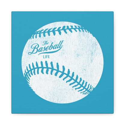 Weathered Baseball Wall Art Canvas_Aqua