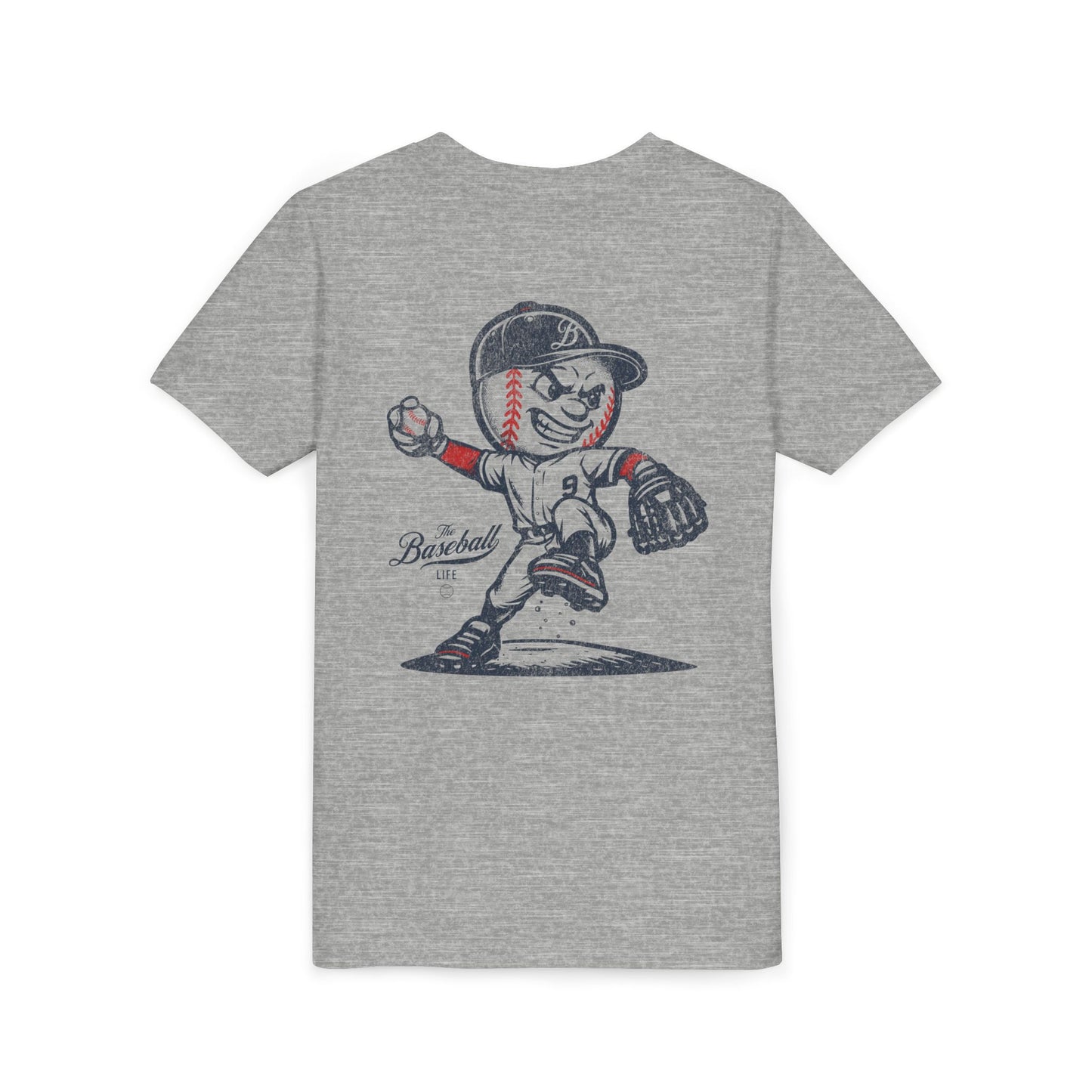 Youth Mr. Baseball Mascot Pitching T-Shirt