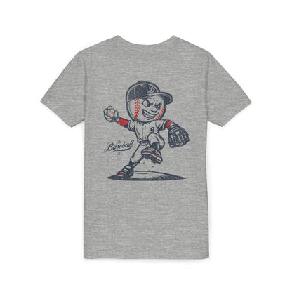 Youth Mr. Baseball Mascot Pitching T-Shirt
