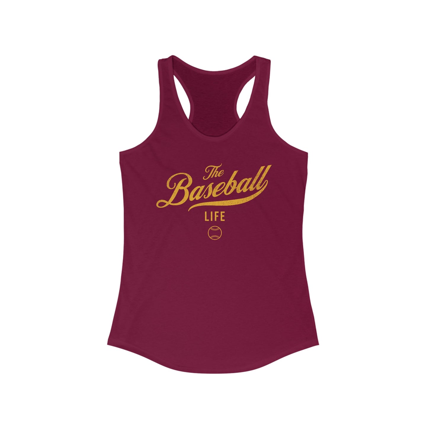 The Baseball Life Classic Script Tank_Yellow Gold Print