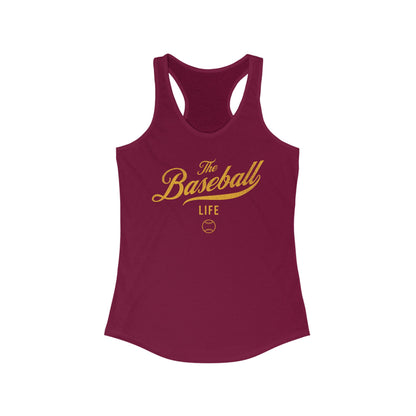 The Baseball Life Classic Script Tank_Yellow Gold Print