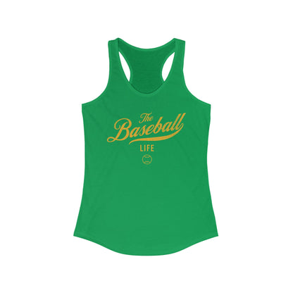 The Baseball Life Classic Script Tank_Yellow Gold Print